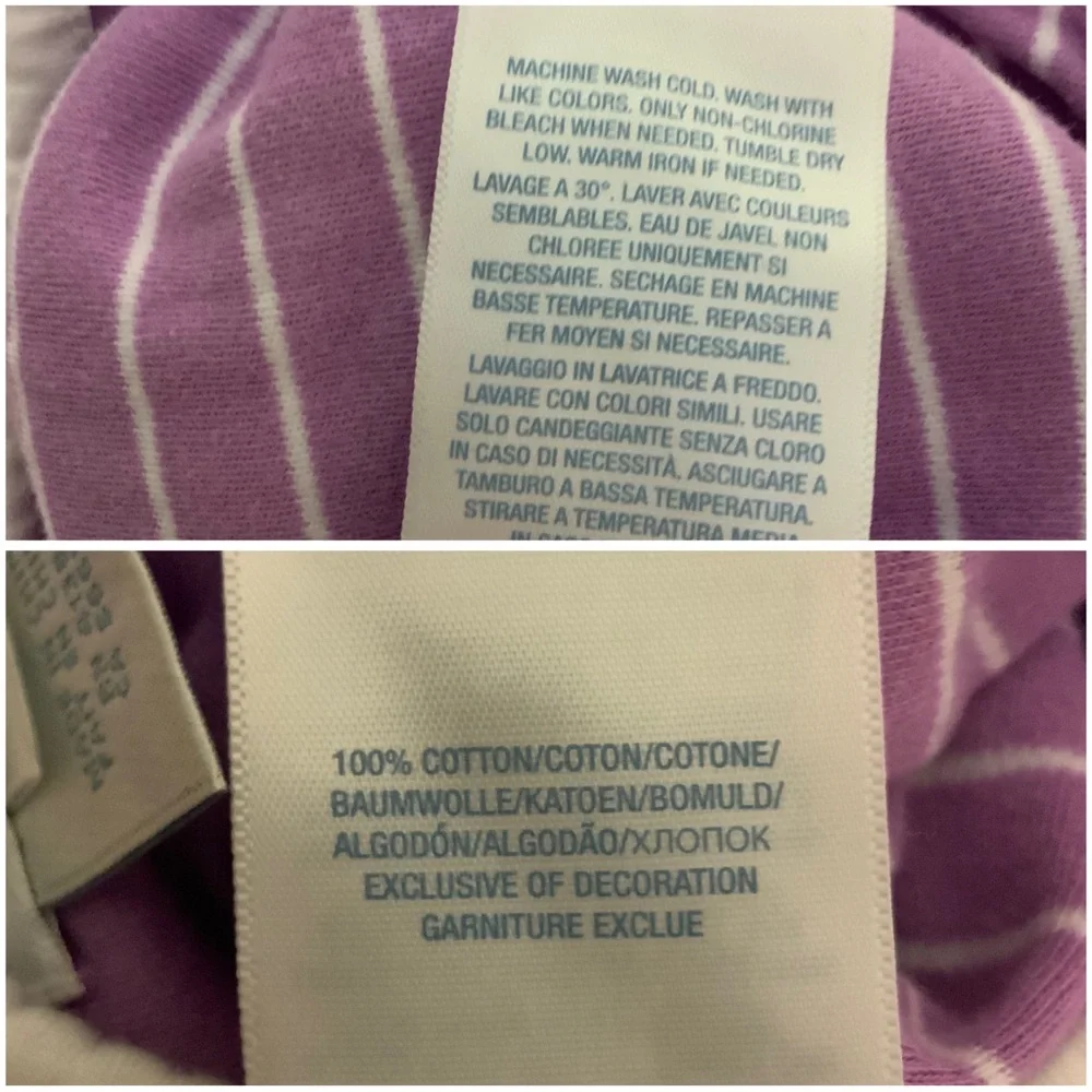 EUC RALPH LAUREN  Purple/White Stripe  Coverall Jumpsuit Baby Girl